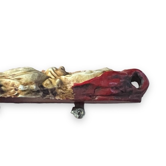 Vintage Large Resin Santa aPin Brooch Convertible to a Pendant 80s 90s - Picture 6 of 6